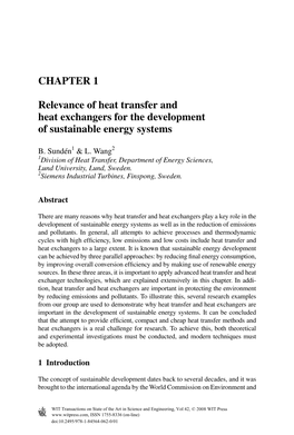 CHAPTER 1 Relevance of Heat Transfer and Heat Exchangers For