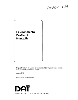 Environmental Profile of Mongolia