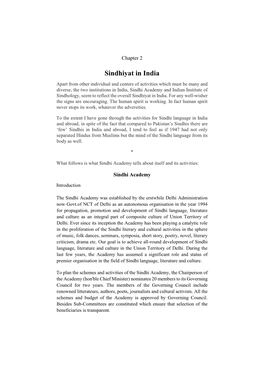 Sindhiyat in India