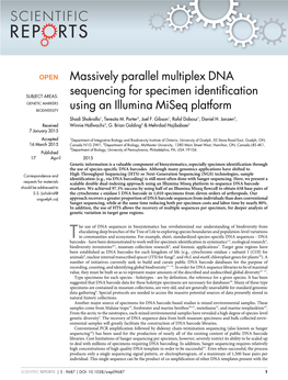 Massively Parallel Multiplex DNA Sequencing for Specimen