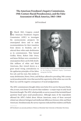 The American Freedmen's Inquiry Commission, 19Th-Century Racial