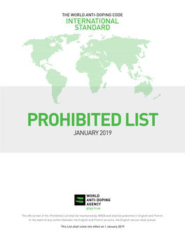 2019 Prohibited List