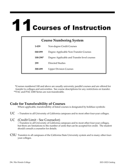 Courses of Instruction