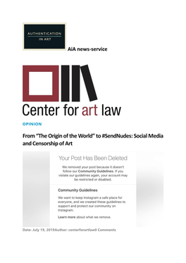 To #Sendnudes: Social Media and Censorship of Art