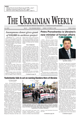 A Subscription to the Ukrainian Weekly! Jenkintown, Pa