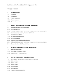 Stakeholder Engagement Plan