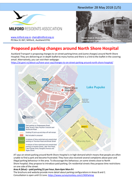 Proposed Parking Changes Around North Shore Hospital Auckland Transport Is Proposing Changes to On-Street Parking Times and (Some Charges) Around North Shore Hospital