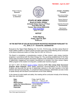 Quarterly Public Comment Meeting (Revised)