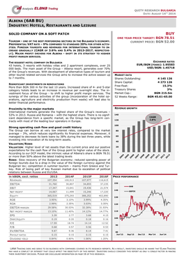 Albena (6Ab Bu) Industry: Hotels, Restaurants and Leisure