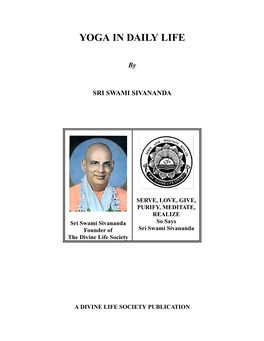 Yoga in Daily Life by Swami Sivananda