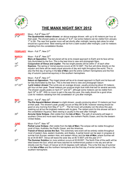 The Manx Night Sky 2012