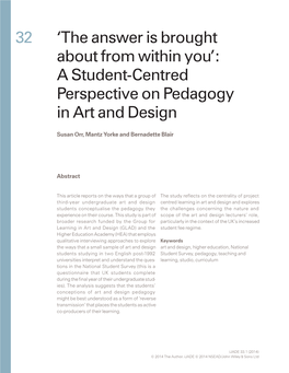A Studentcentred Perspective on Pedagogy In