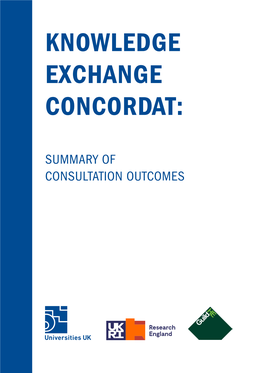 Knowledge Exchange Concordat: Summary of Consultation Outcomes
