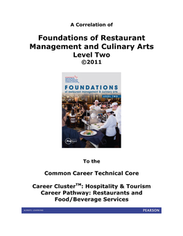 Foundations of Restaurant Management and Culinary Arts Level Two ©2011