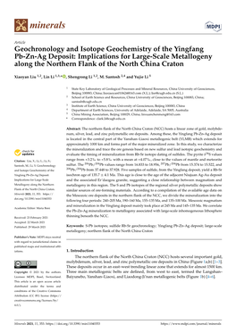 Geochronology and Isotope Geochemistry of the Yingfang Pb-Zn-Ag Deposit: Implications for Large-Scale Metallogeny Along the Northern Flank of the North China Craton