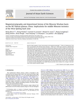 Magnetostratigraphy and Depositional History of the Miocene Wushan