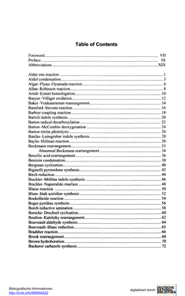 Table of Contents