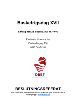 Basketrigsdag XVII