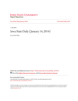 Iowa State Daily (January 14, 2014) Iowa State Daily