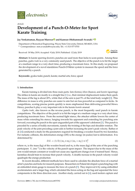 Development of a Punch-O-Meter for Sport Karate Training