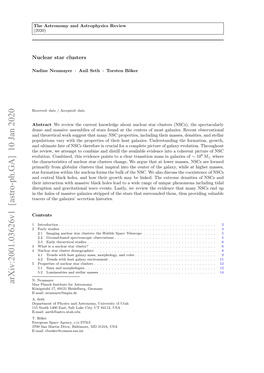 Arxiv:2001.03626V1 [Astro-Ph.GA] 10 Jan 2020 Max Planck Institute for Astronomy K¨Onigstuhl17, 69121 Heidelberg, Germany E-Mail: Neumayer@Mpia.De A