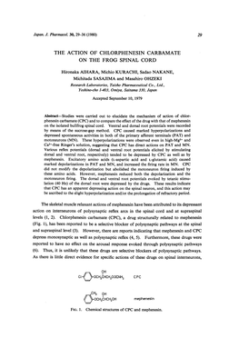 The Action of Chlorphenesin Carbamate on the Frog Spinal Cord