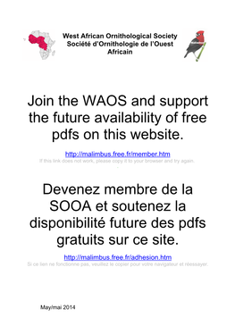 Join the WAOS and Support the Future Availability of Free Pdfs on This Website