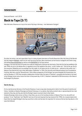 Tape (3/7) Niko Hüls Took a Panamera on a Trip to the Roots of Hip-Hop in Germany – Next Destination: Stuttgart