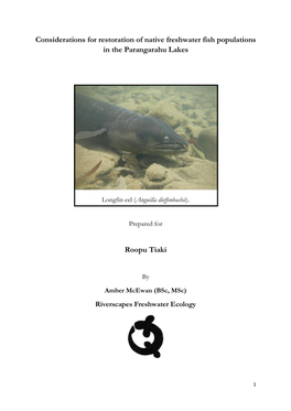 Considerations for Restoration of Native Freshwater Fish Populations in the Parangarahu Lakes
