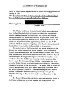 Title: Subsurface Structural Evolution Along the Northern Whittier Fault Zone of the Eastern Los Angeles Basin, Southern California