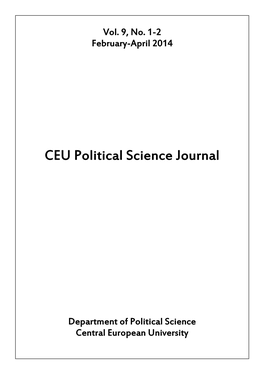 CEU Political Science Journal