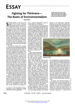 Fighting for Thirlmere: the Roots of Environmentalism