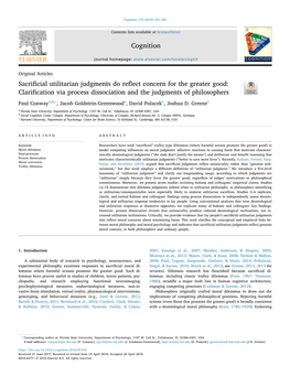 Sacrificial Utilitarian Judgments Do Reflect Concern for the Greater Good