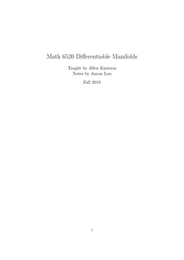 Math 6520 Differentiable Manifolds