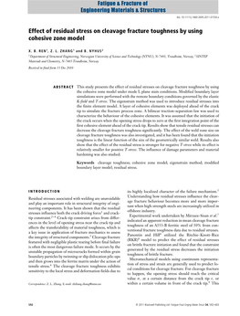 Effect of Residual Stress on Cleavage Fracture Toughness by Using Cohesive Zone Model