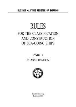 Rules for the Classification and Construction of Sea-Going Ships