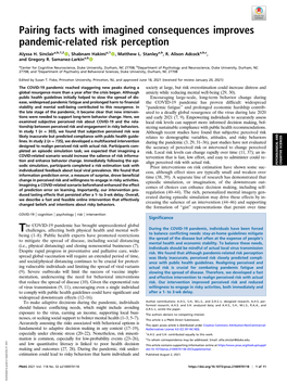 Pairing Facts with Imagined Consequences Improves Pandemic-Related Risk Perception