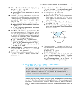 Quadratic Functions, Parabolas, Problem Solving