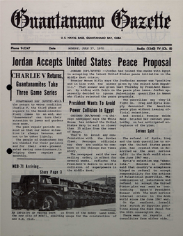 Jordan Accepts United States Peace Proposal