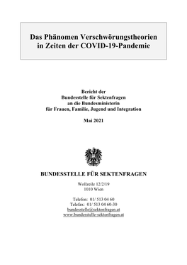 Das Phänomen Verschwörungstheorien in Zeiten Der COVID-19-Pandemie