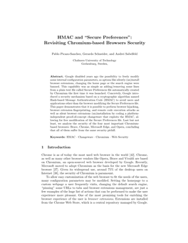 HMAC and “Secure Preferences”: Revisiting Chromium-Based Browsers Security