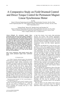 A Comparative Study on Field Oriented Control and Direct Torque Control for Permanent Magnet Linear Synchronous Motor