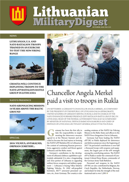 Chancellor Angela Merkel Paid a Visit to Troops in Rukla