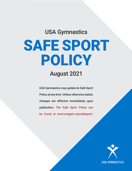 2021 Safe Sport Policy
