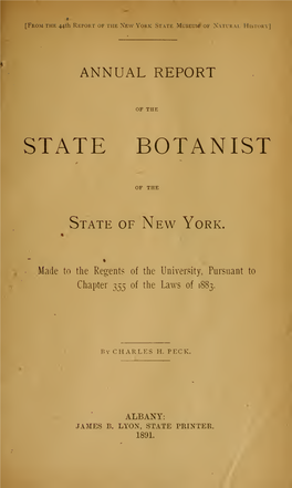 Annual Report of the State Botanist 1890