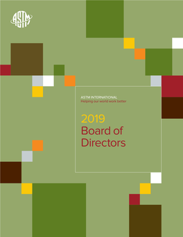 2019 Board of Directors Board of Directors Meeting Dates