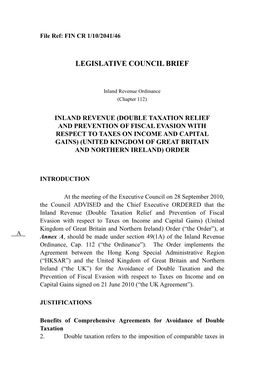 Legislative Council Brief