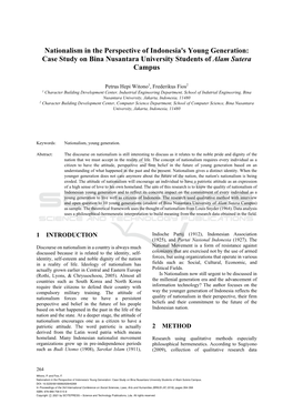 Case Study on Bina Nusantara University Students of Alam Sutera Campus