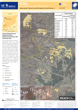 Dana Subdistrict/Harem District/Idlib Governorate Imagery Analysis: 21 May and 6 June 2019 | Published 18 June 2019 | Version 1.0 CE20130604SYR N "