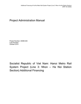 40080-025: Ha Noi Metro Rail System Project